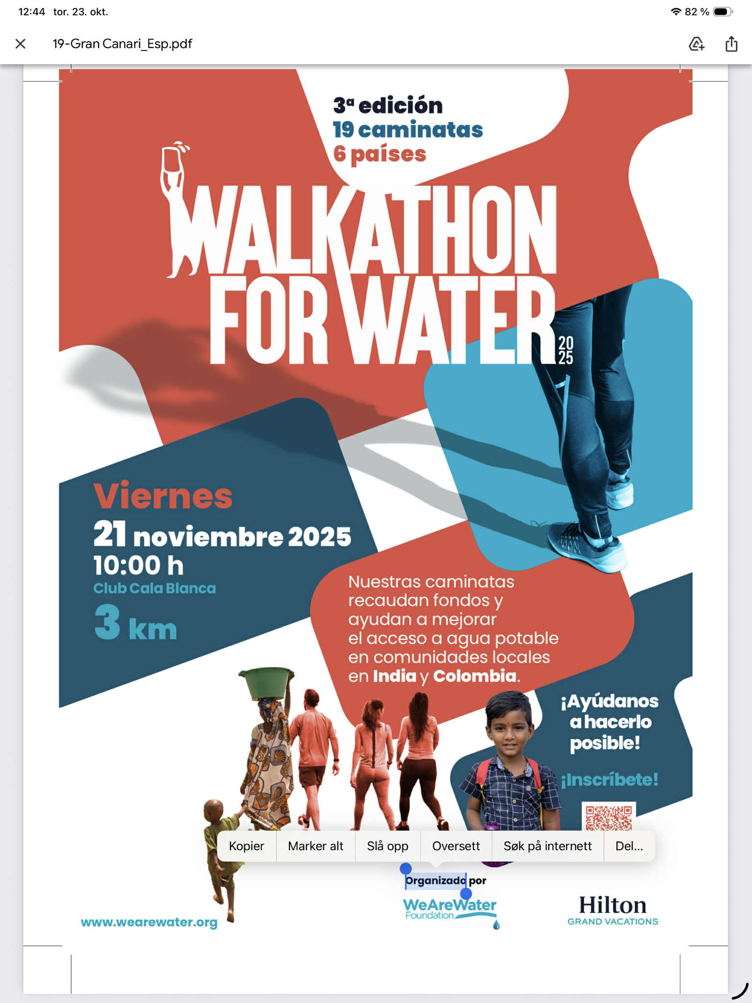 Caminata solitaria – Solidaritetsmarsj i Taurito