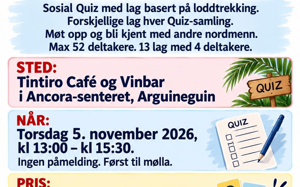 Quiz hver torsdag
